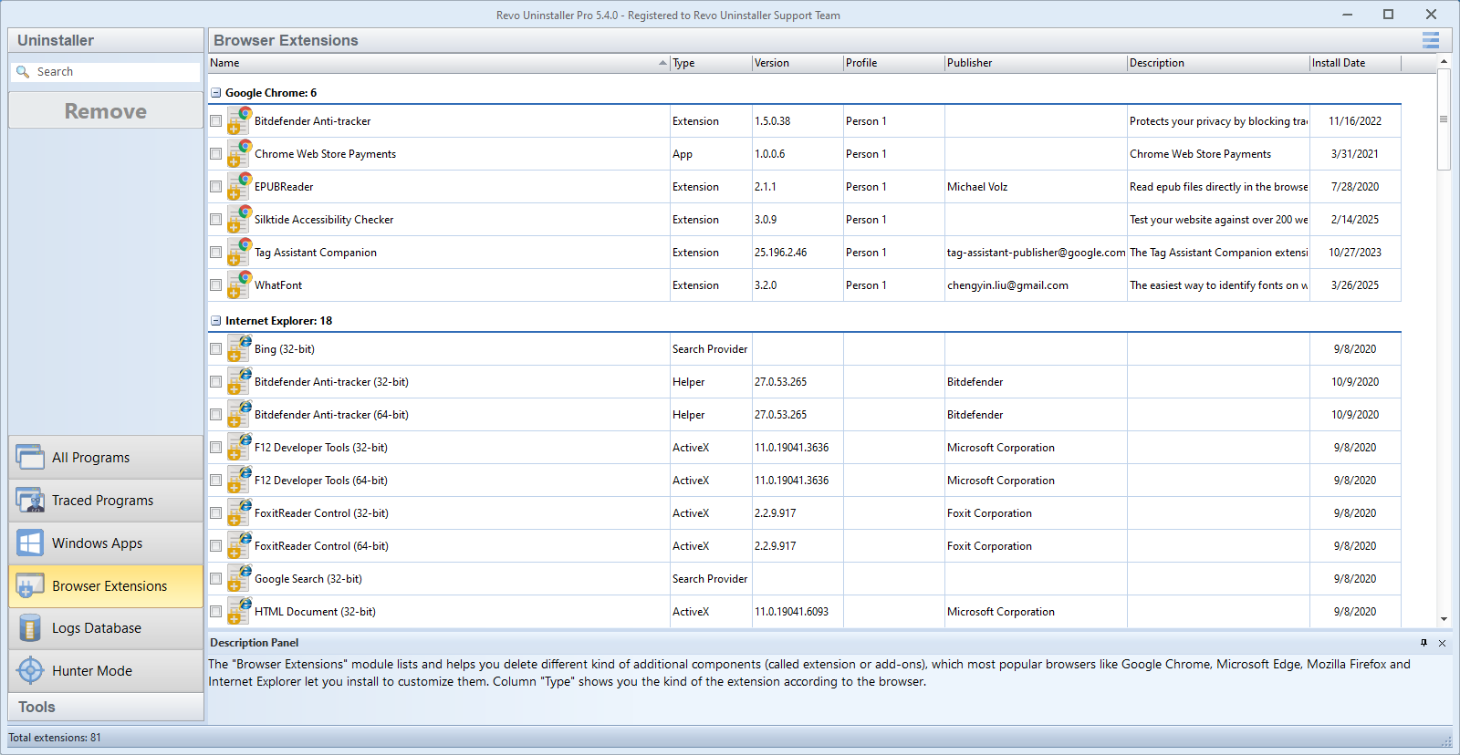 Revo Uninstaller Pro: screenshot 1